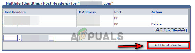 Add a Host Header Property to the Server