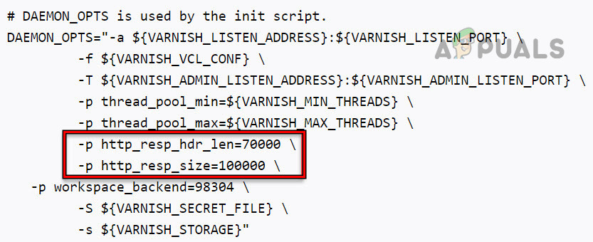 Increase Header Length of Varnish and Response Size