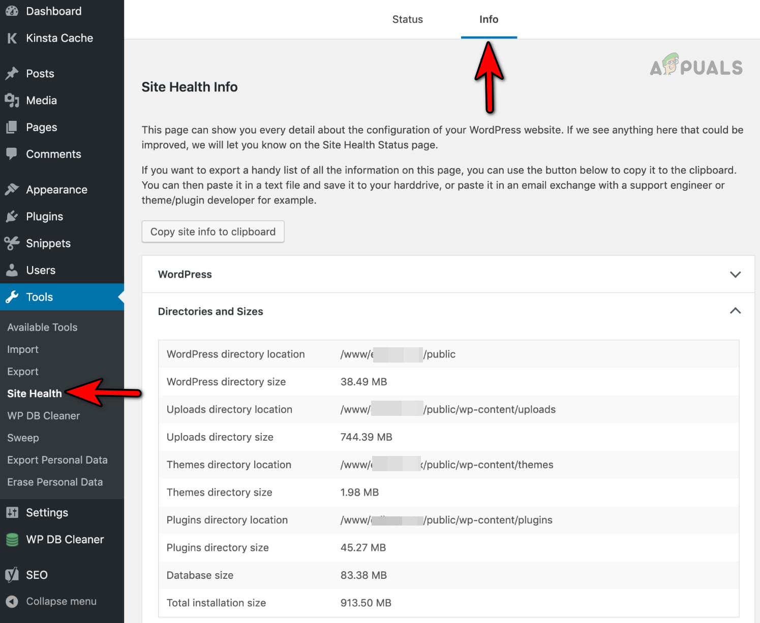 Check Storage Size of Your Website on WordPress