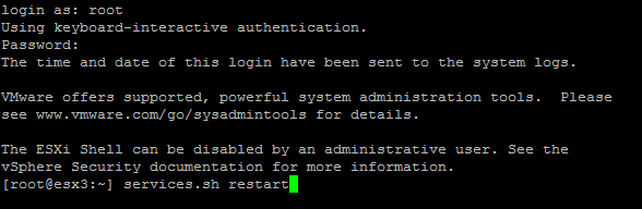 Terminal interface of Putty.