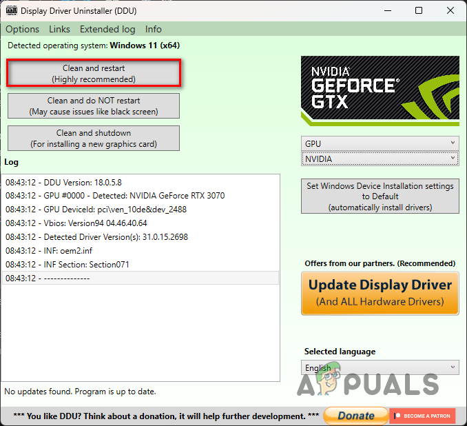 Uninstalling NVIDIA Drivers